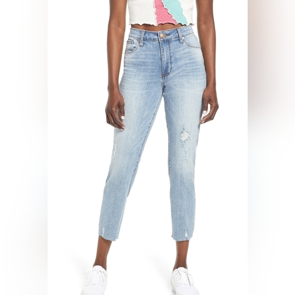 STS Blue Denim - Sts Blue Caroline Raw Hem High Waist Ankle Slim Jeans Size 29